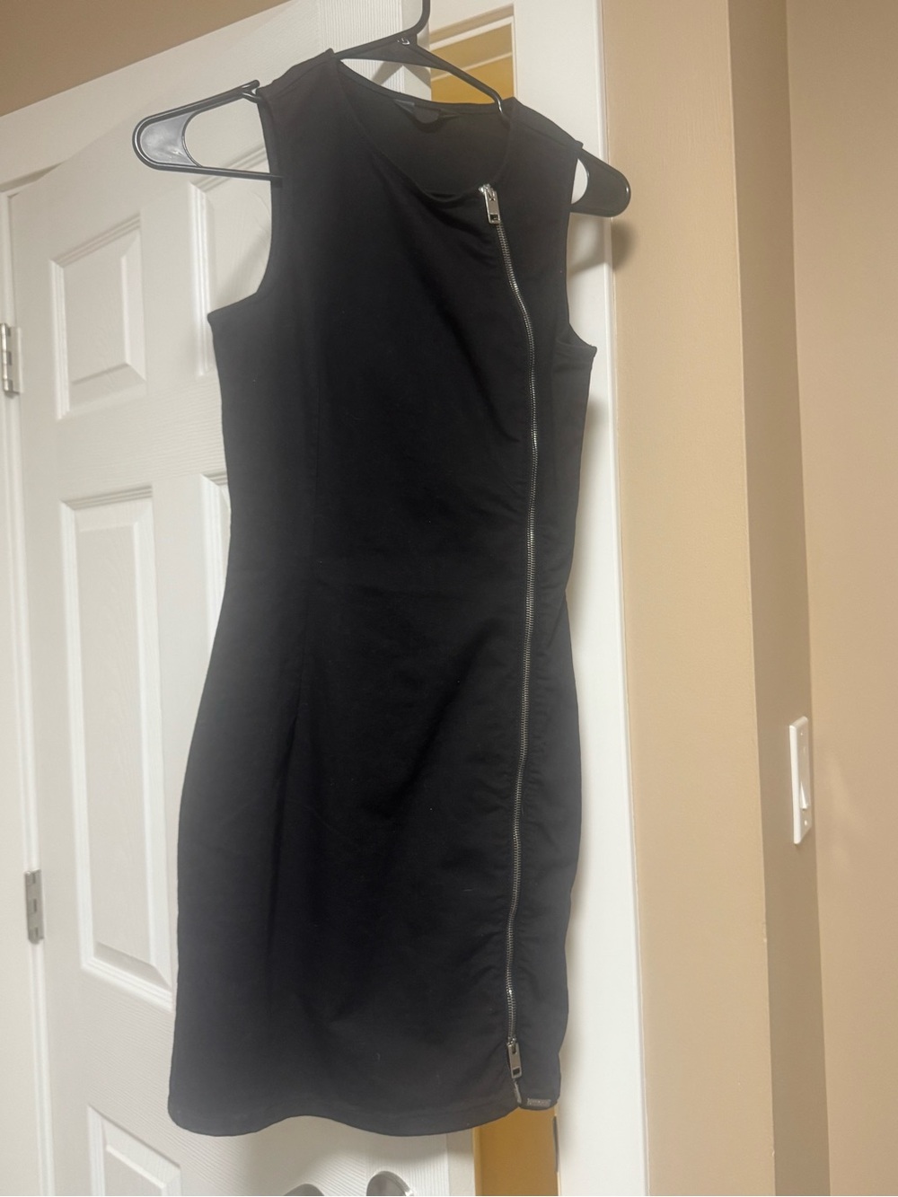 Diesel Black Sleeveless Zip-Front Mini Dress